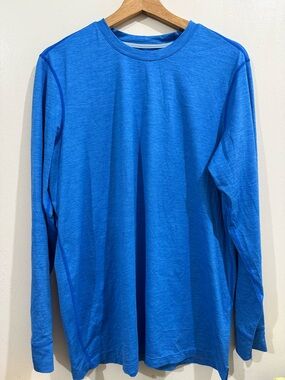 Saxx Men's Long-Sleeve Crew in Bright Blue